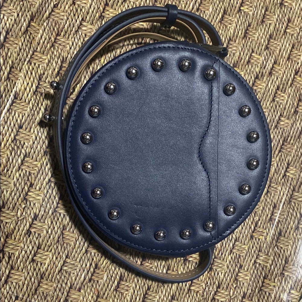 Rebecca Minkoff Blue Circular belt Bag with Studded Design.